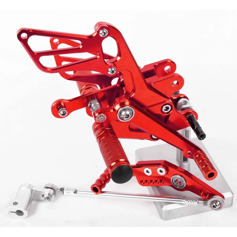 SMOK педаль мотоцикла для Honda CBR1000RR 2004 2005 2006 2007 алюминиевый сплав Rearset подножки черный Золотой Серебряный Синий - Цвет: Красный