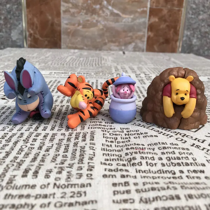 Eeyore Donkey Bear Piglet Tigger Mini PVC Action Figure Toy Model Collection Doll Cake Decors 3-5cm