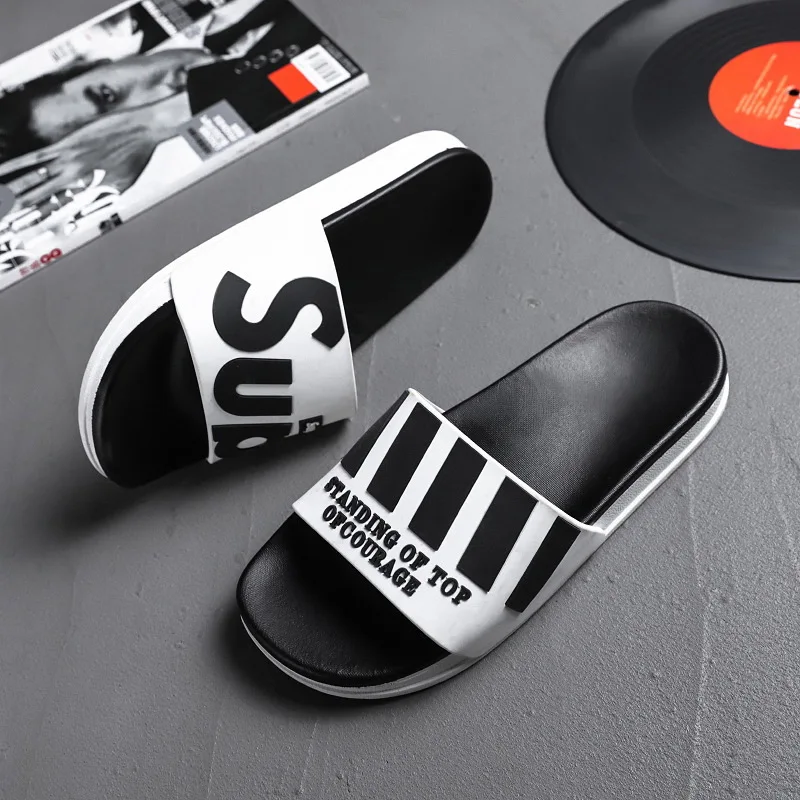 

Sandals Women's Europe And America Couples Slippers 2019 Summer New Style Sandals Anti-slip Slipper Online Celebrity Celebrity S