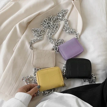 

Women Retro Shoulder Crossbody Bag PU Leather Chain Mini Female Phone Handbags Chain Elegant Crossbody Shoulder Bag