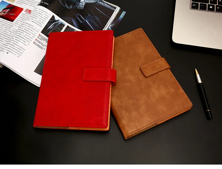 A5 Imitation Leather Surface Creative Notebook Customized Business Conference Belt Buckle Paperback Office Notebook Customizable