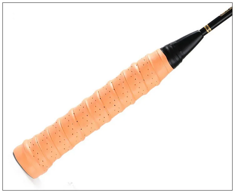 Orange 2pcs Colorful Sweatband Anti-slip Breathable Sport Over Grip Sweatband Tennis Overgrips Tape Badminton Racket Grips Sweatband - Цвет: Orange