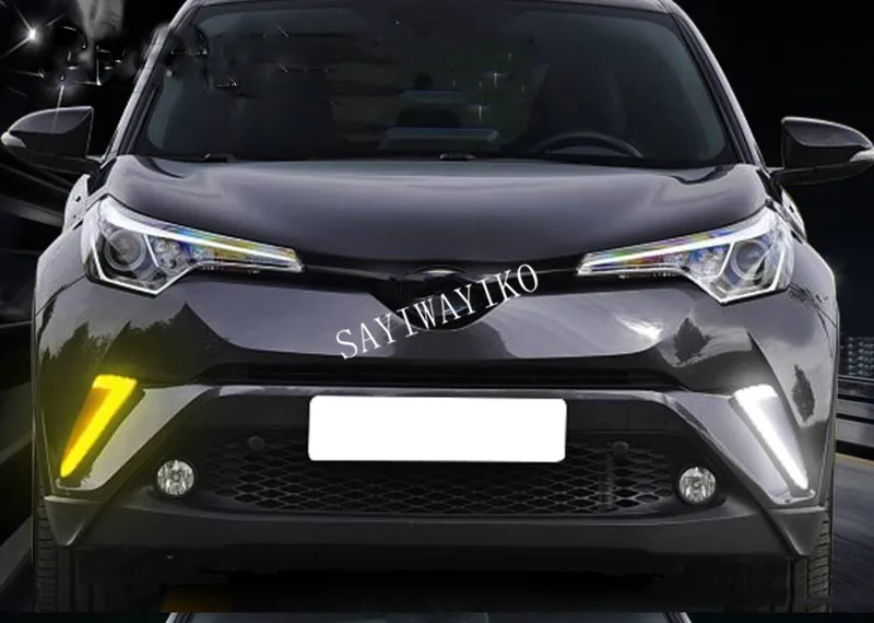 2 шт. для Toyota CHR C-HR светодиодный дневного указатели поворота светильник DRL Противотуманные лампы стоп светильник