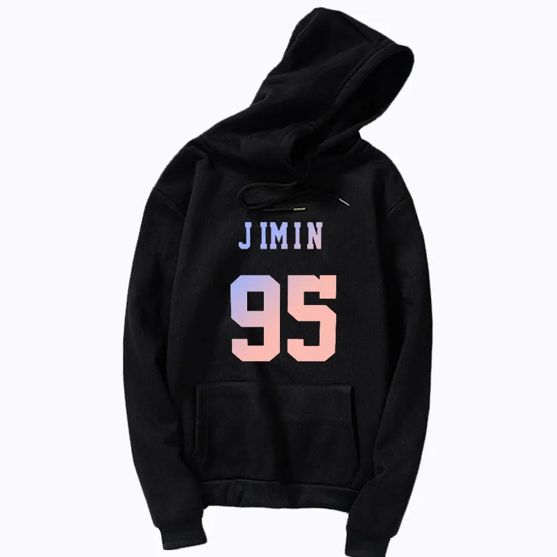 1hoodies 95jim KPOP толстовки с цифрами и буквами Bangtan худи для мальчиков Love Self Key Jung Kook V SUGA JIMIN JHOPE RM harajuku kpop Толстовка Топ - Цвет: 1hoodies 95jim