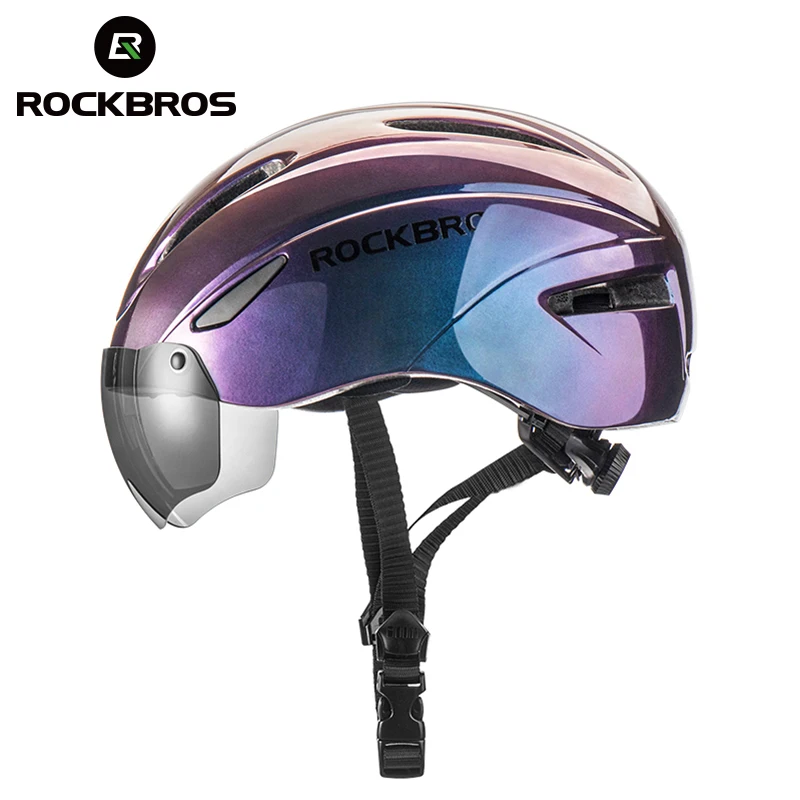 

ROCKBROS Bicycle Helmet Men EPS Integrally-molded Breathable Cycling Helmet Women Goggles Lens Aero MTB Road Bike Safety Helmet