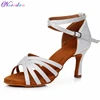 New White Satin Ballroom Professional Latin Dance Shoes For Women/Girls/Ladies Party Tango&Salsa High Heeled Indoor Dancing 1
