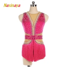 Nasinaya фигурное катание платье Индивидуальные соревнования льда юбки для конькобежцев для девочек женщин детей представление RG кисточкой