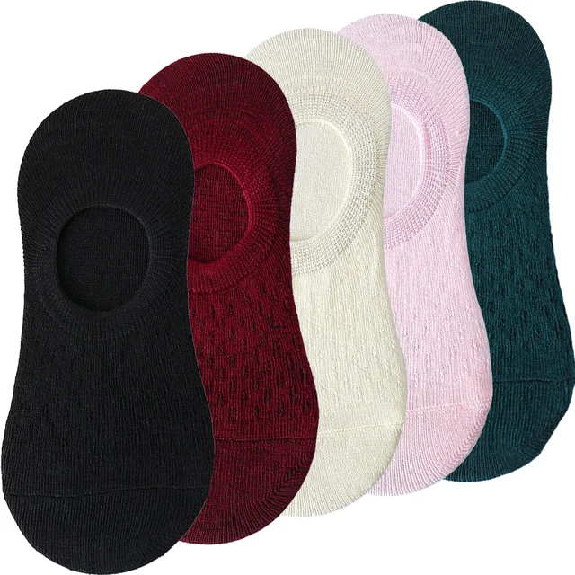 10 pieces = 5 pairs Women Invisible Solid Color Socks Slippers Ladies Polyester Cotton Non-slip Silicone Ankle Socks skarpetki 5 pairs 06