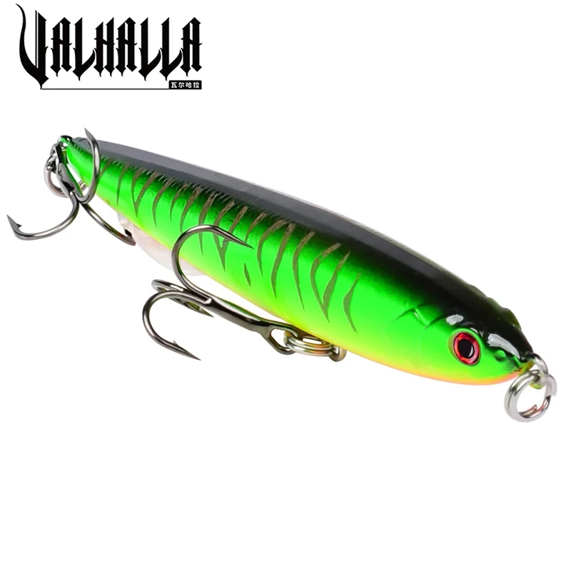 VALHALLA 1pcs 6 Colors Hard Plastic 9.3cm-3.66"/13.5g-0.48oz Pencil Artificial Bait 3d Eyes 6# Treble Hooks VIB Fishing Tackle | Спорт и