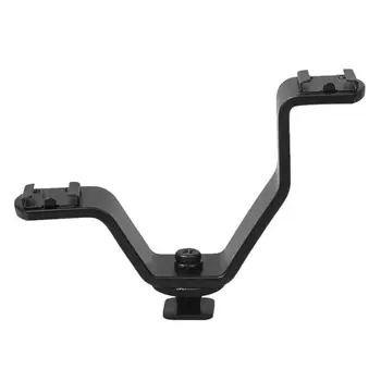 

Durable Mount Bracket Classic Delicate Texture 3 in 1 Camera Triple Hot Shoe V Mount Bracket for LED Video Lights Microphones