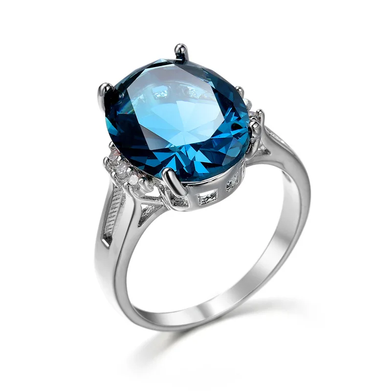 Crazy Elliptical Oversized Goose Crystal Rings Men and Women's Fashion Temperament Zircon Jewelry Engagement Ring Memorial Gifts |