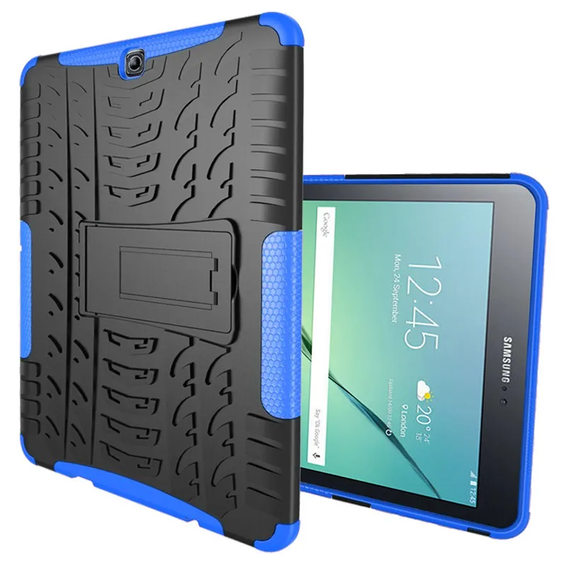 For Samsung Galaxy Tab S2 9.7 T810 case for SM-T810 T815 Tablet 9.7 inch armor Silicone TPU+PC Shockproof Stand Cover +pen+Film