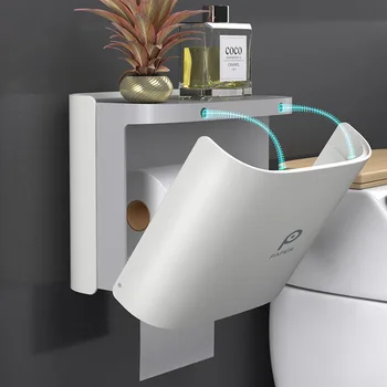 

Toilet Tissue Box Toilet Paper Box Punching-free Roll Box Bathroom Toilet Paper Storage Rack Creative Storage Rack