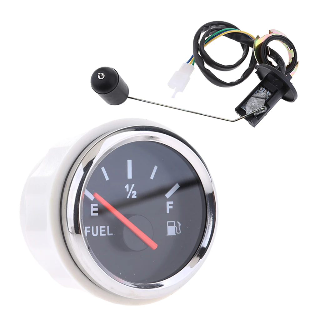 Complete 2'' Car Fuel Level Gauge Meter w/ Sensor Sender E-1/2-F Pointer