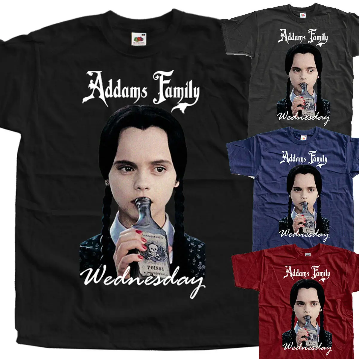 

The Addams Family Wednesday V4 Movie Poster T Shirts Black All Sizes S 5Xl