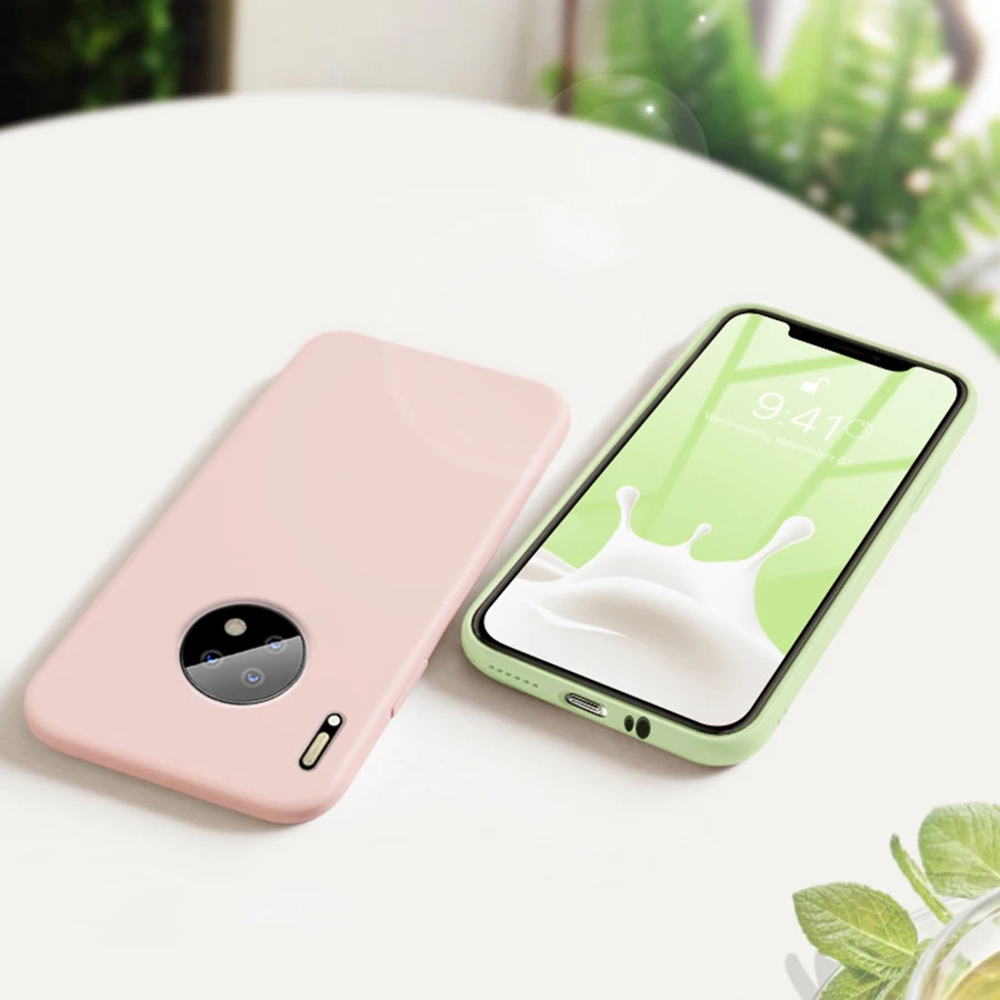 Чехол конфетного цвета для huawei mate 30 20 Pro P30 P20 Lite P Smart Z, жидкостный Мягкий силиконовый чехол для huawei P30 Pro