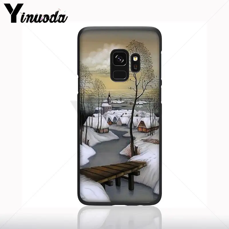 Case untuk Galaxy S9 Pemandangan Musim Dingin Salju Cell Phone Case untuk Samsung Galaxy S10plus S9 S8plus S10e A50 A70 A10 ponsel