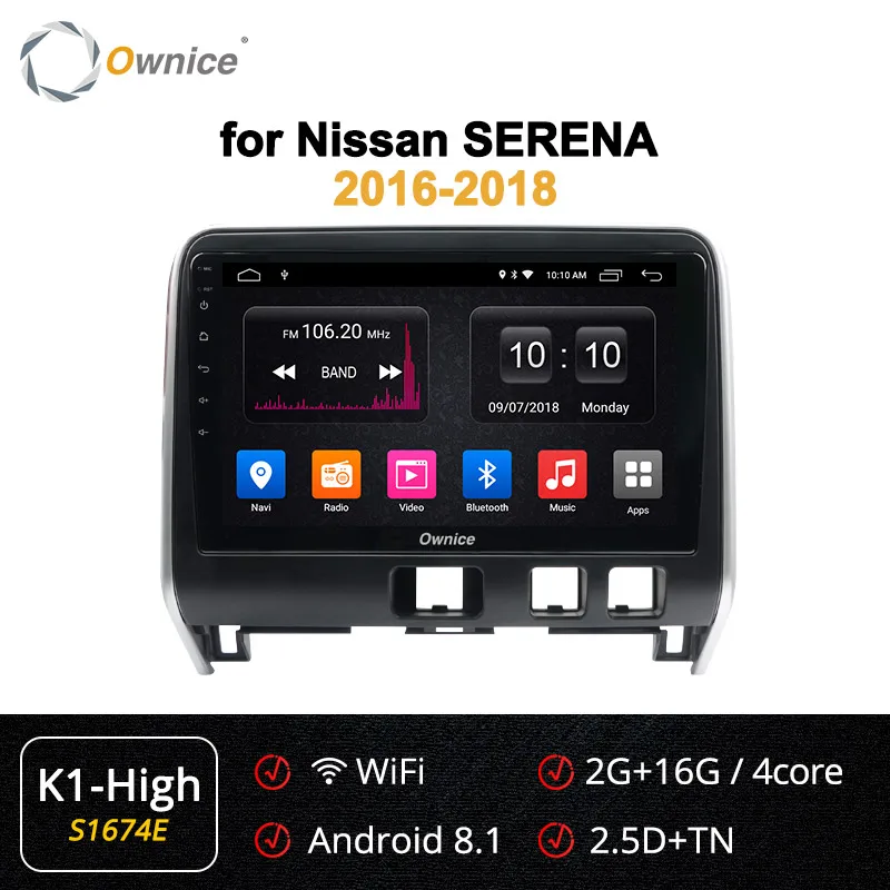 S1674 K1 HIGH Ownice 2DIN Android 9,0 Восьмиядерный 360 панорама оптический K3 K5 K6 dvd-плеер для- Nissan Serena 4G LTE DSP - Цвет: S1674 K1 HIGH