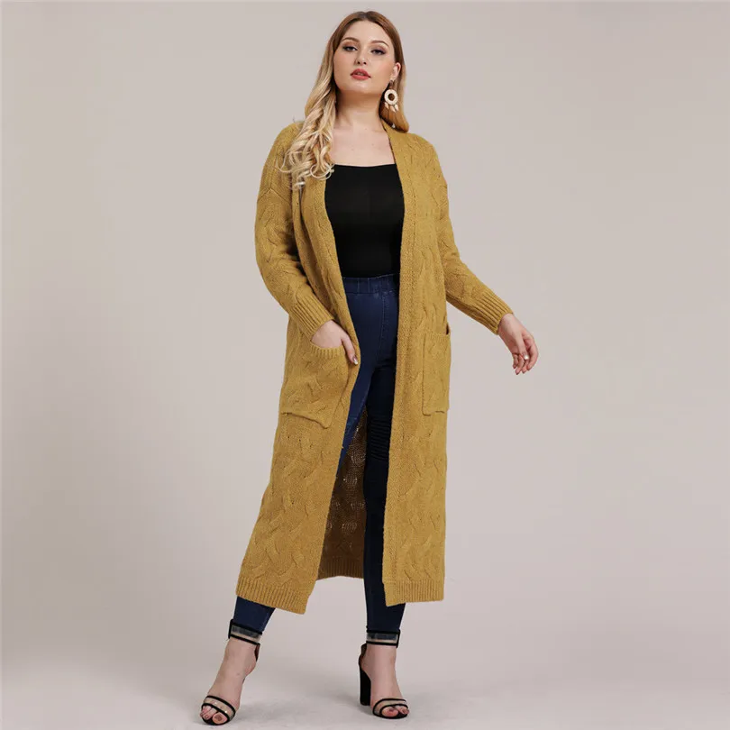 Best Price Pockets Cardigan Women Long Solid Knit Sweater Long Sleeve Kimono Cardigan Open Cape Sweater Coat Pull Femme Nouveaute 40NOV4 Best Price Pockets Cardigan Women Long Solid Knit Sweater Long Sleeve Kimono Cardigan Open Cape Sweater Coat Pull Femme Nouveaute 40NOV4