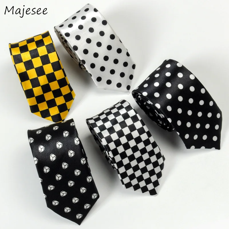 Ties Women Simple Classic Vintage Striped Dots Printed All-match Korean Style Womens Tie Unisex Couples Harajuku Ulzzang Fashion