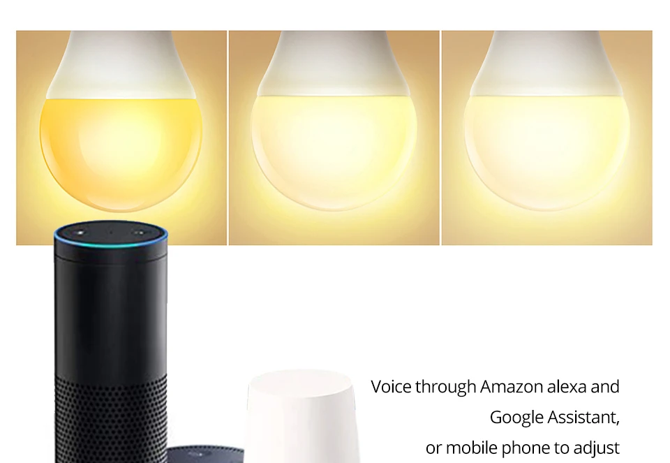 Dimmable светодиодный Wi-Fi умная лампа E27 Домашнее освещение для кухонных шкафов освещение для гостиной Совместимо с Google Home Alexa