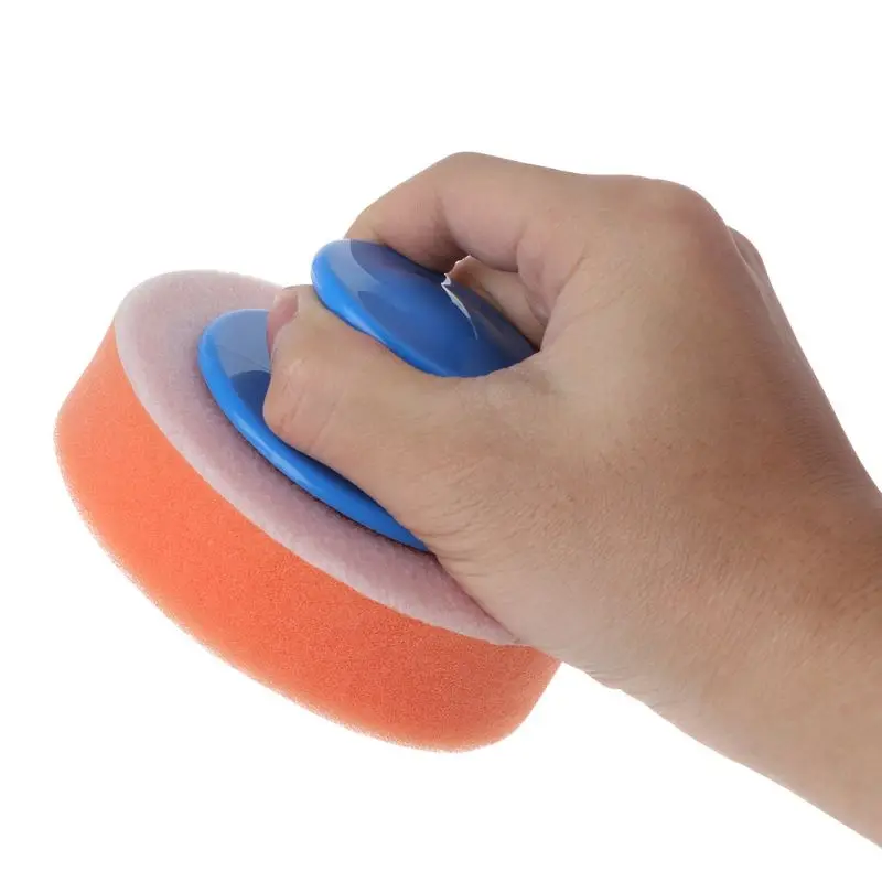 6Pcs/Set Car Wax Wash Polish Pad Sponge Cleaning Foam Kit Gripper Handle Car-Styling