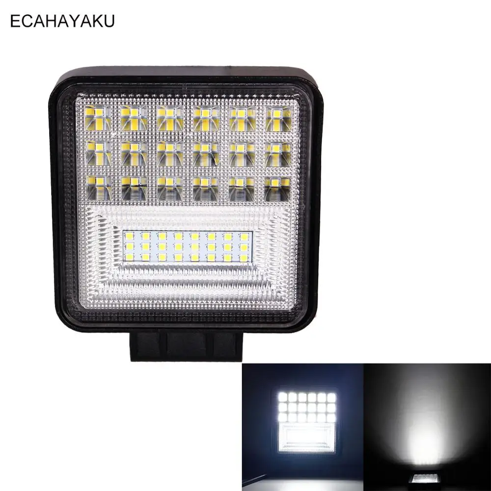2 шт. ECAHAYAKU 4 дюйма квадратный светодиодный рабочий свет 126 Вт IP68 6000 К комбинированный луч для внедорожный Экскаватор Бульдозер дорожный Roller12v/24 В светодиодный светильник