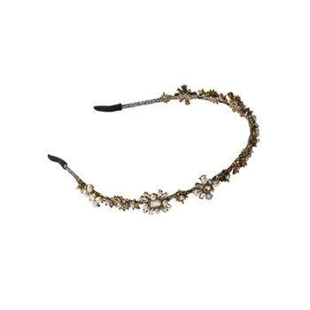 

Retro Baroque Imitation Pearl Crystal Flower Star Hair Accessory Bridal Crown Headband Wedding Party Boutique Jewelry Hair Hoop