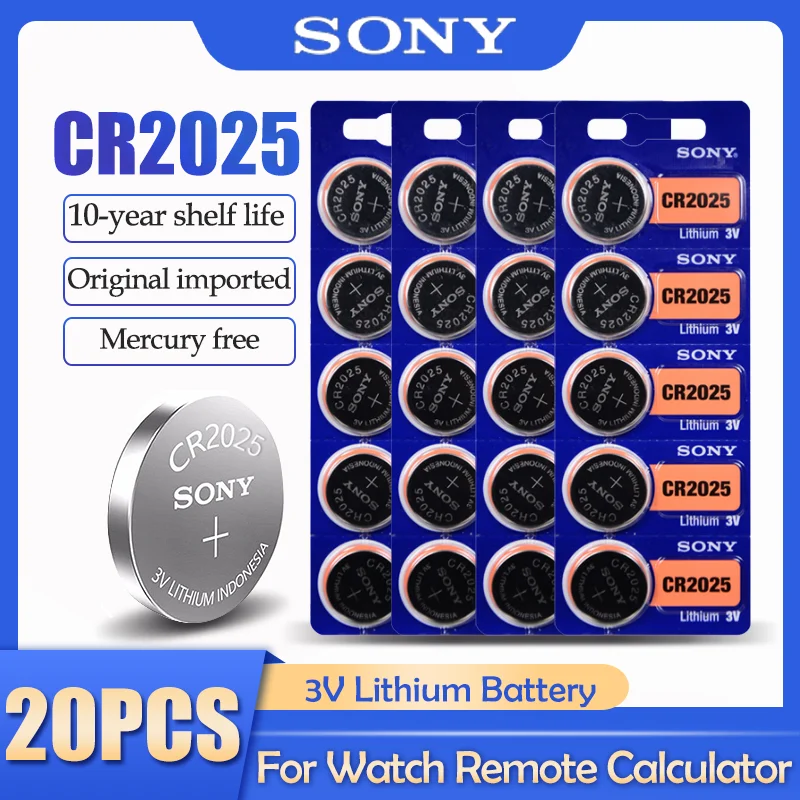 20 шт. Sony CR2025 CR 2025 DL2025 BR2025 KCR2025 3 В литиевая батарея для часов игрушек пульт