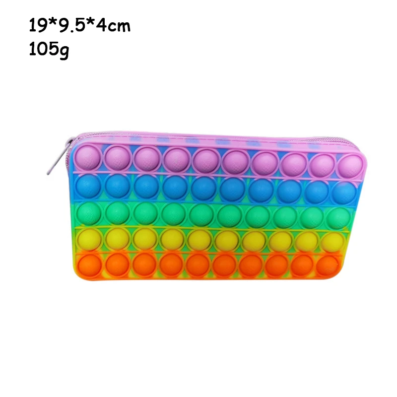 Multifunctional Silicone Pop Pencil Case Stationery Pen Bag Decompression Antistress Dimple Fidget Toys Squeeze Bubble Kids Toys squeeze toy eyes pop out