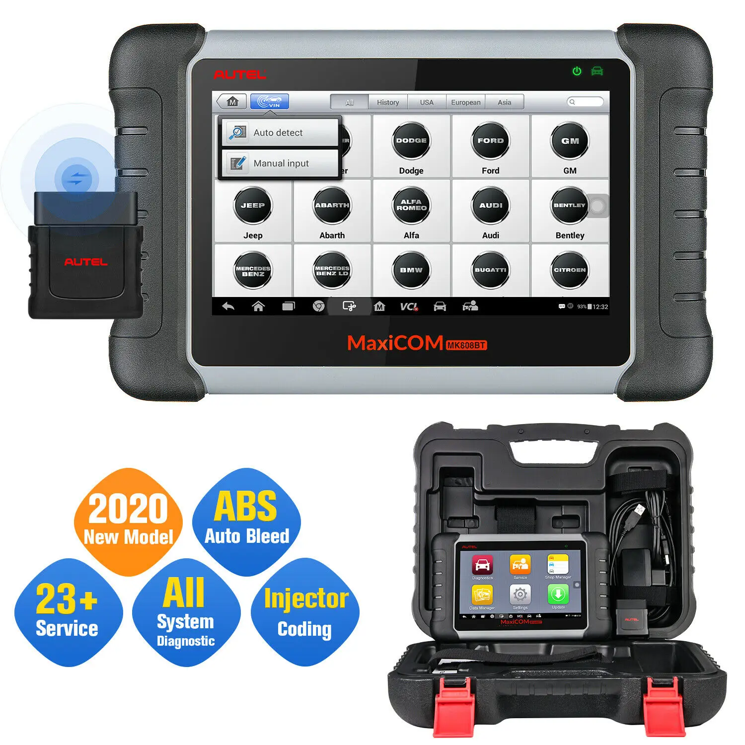 Autel MaxiCom MK808BT MK808 автоматический диагностический инструмент считыватель кодов