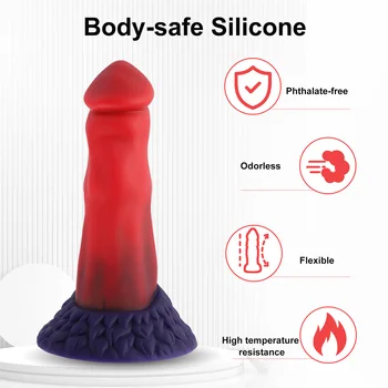 Dildo for Women Novelty Viberating Flames 8 Inch Silicone Penis Monster Series Vibrator for Women Vaginal Stimulator for Female 6