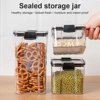 

1pc TPR Airtight Canister Kitchen Storage Bottles Jars Food Container Grains Tea Coffee Beans Grains Candy Jar Containers