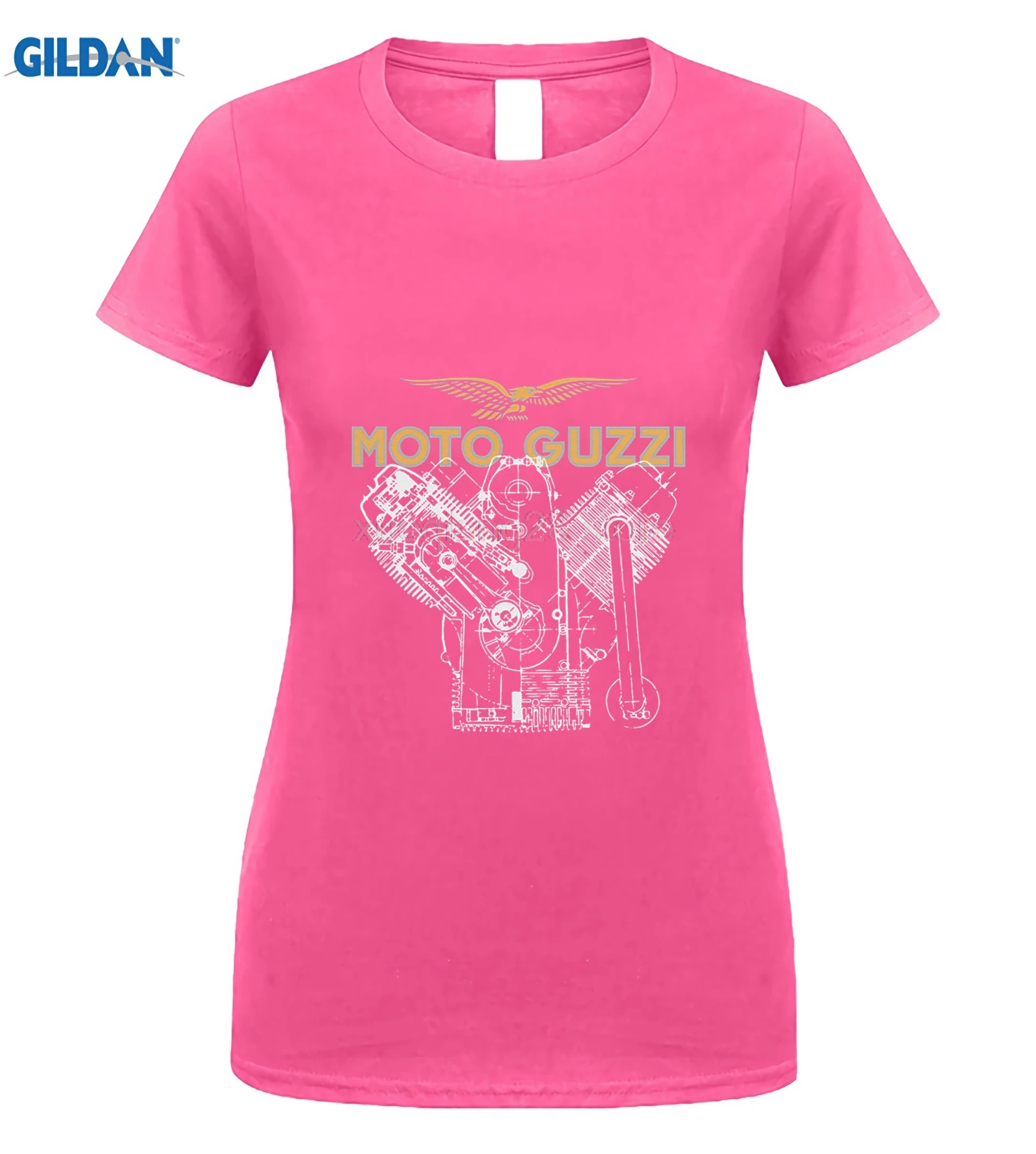Moto Guzzi V7 футболка с двигателем - Цвет: 13women pink