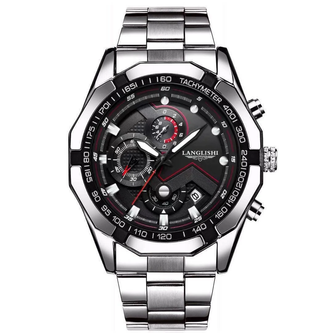 LANGLISHI 2021 Mens Watches Big Dial Sport Wristwatch Top Brand Luxury Quartz Clock Watch Man Waterproof Sport Relogio Masculino