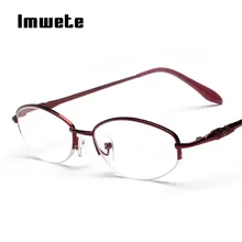 Imwete, очки для чтения, женские, мужские, половинная оправа, металлические очки, Ретро стиль, очки для пресбиопики, диоптрий, Анти-усталость+ 1,0, 2,0, 3,0, 4,0