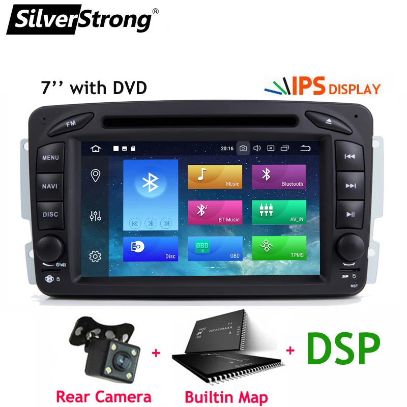 XJ-W209DVD-8L-DSP Ips DSP Android9.0 Автомобильный gps Радио магнитофон стерео для Mercedes Benz CLK W209 W203 W208 W463 Vaneo Viano Vito - Цвет: XJ-W209DVD-8L-DSP