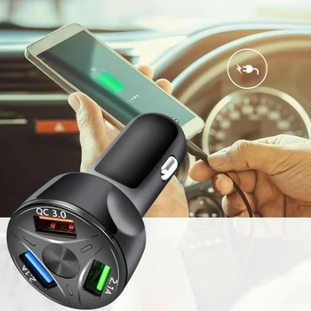 

3-Port USB Portable Quick Car Charger Adapter LED Display QC 3.0 Auto Fast Charging Accessories For iPhone Samsung iPad