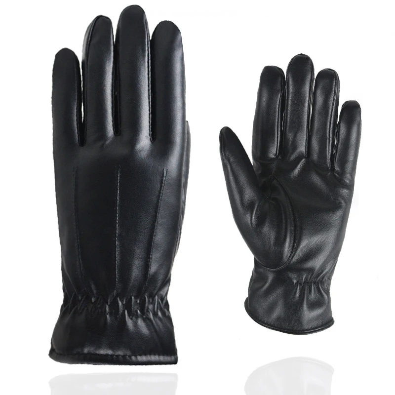 Женские модные зимние Искусственные кожаные перчатки, черные перчатки с сенсорным экраном, теплые перчатки для вождения Guantes luvas