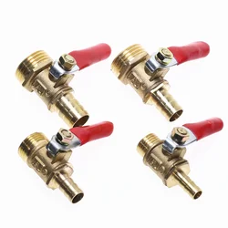 Ball Valve 4-12mm Hose Barb 1/8'' 1/2'' 1/4'' Male Thread Connector Joint Copper Pipe Fitting Coupler Adapter