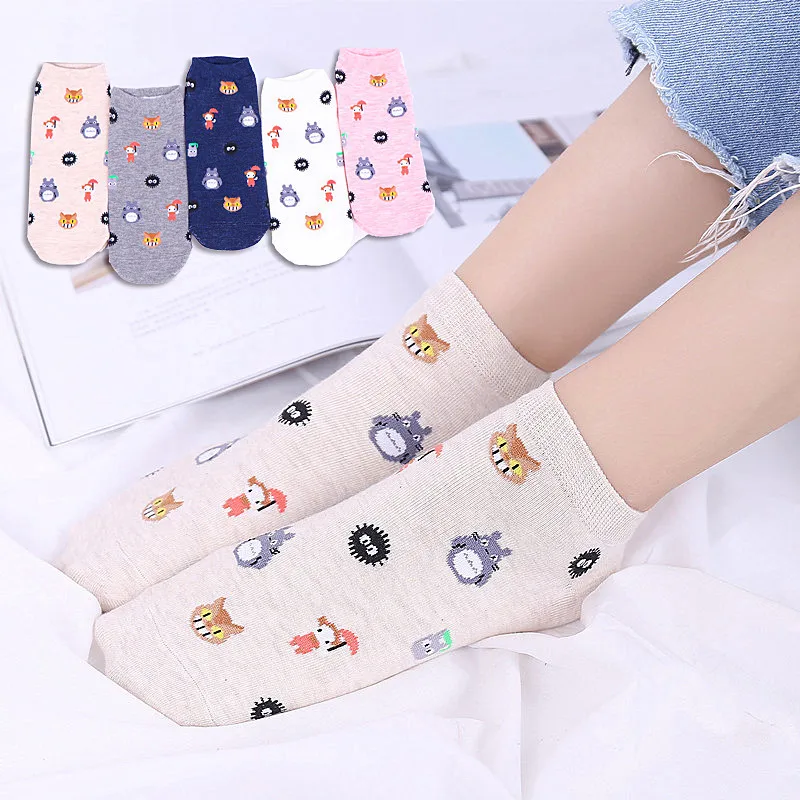 Cartoon Women Socks Funny Cute embroidered cartoon Socks Girl Ankle