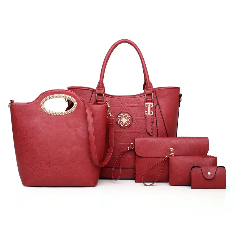 

2019 New Style Simple Versitile Fashion Different Size Bags Five-Piece Elegant Cool Hand Shoulder WOMEN'S Bag