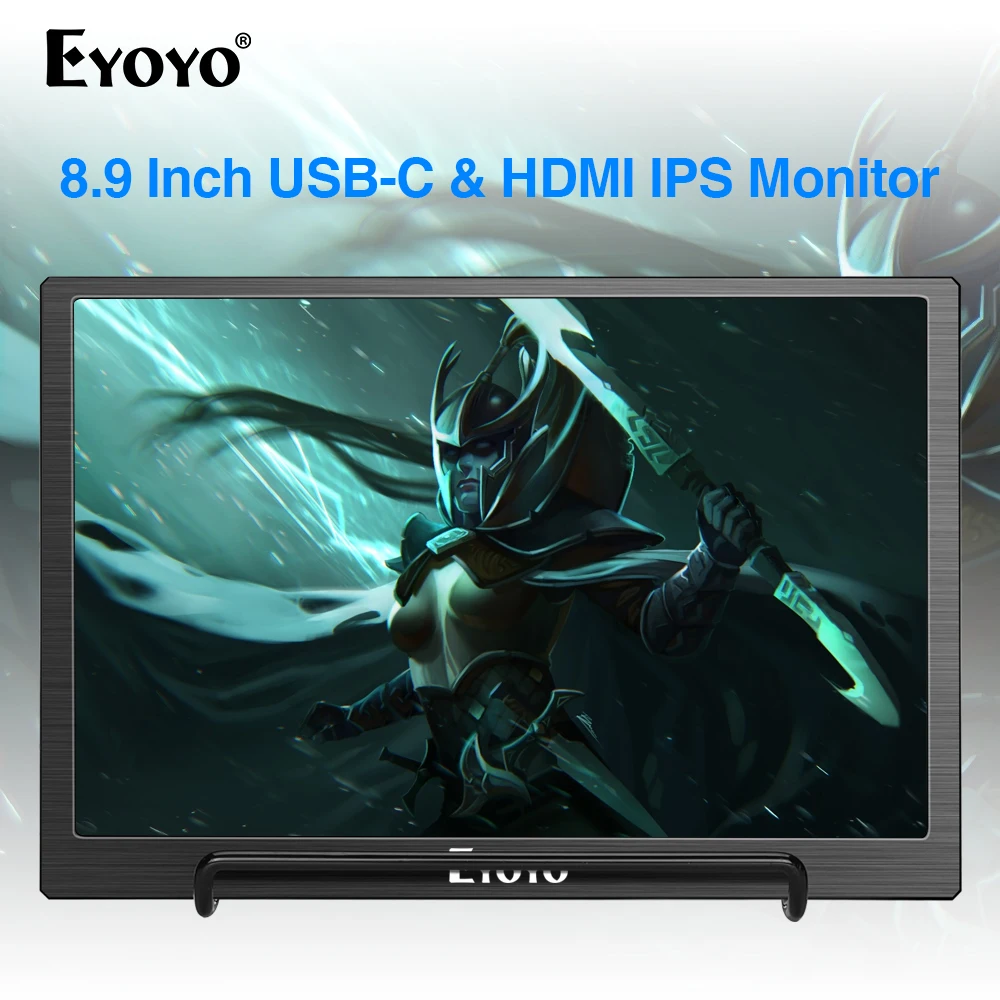 Портативный USB-C мини-монитор Eyoyo 8 9 дюйма IPS дисплей х120 видео Type-C HDMI для MAC ноутбука