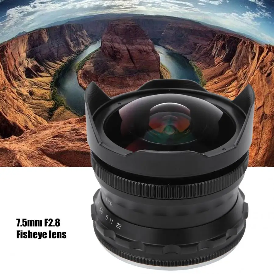 7,5 мм F2.8 многослойное пленочное покрытие рыбий глаз беззеркальная камера Len FX Крепление объектива подходит для камеры Fujifilm XT3 XT100 XT20