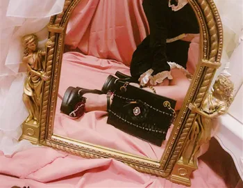 

Original rose high heels Mary Jane platform thick heel women's single shoes 2020 spring French dark style Gothic shoes