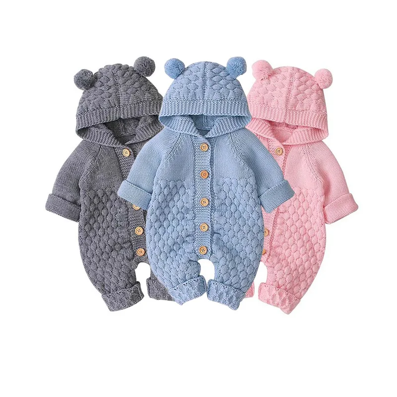 

0~2T Spring Fall New Born Baby Boys Ribbed Knitted Jumpsuit for the Girl Toddler Costume Infant Clothes Bebe Onesie Vetement
