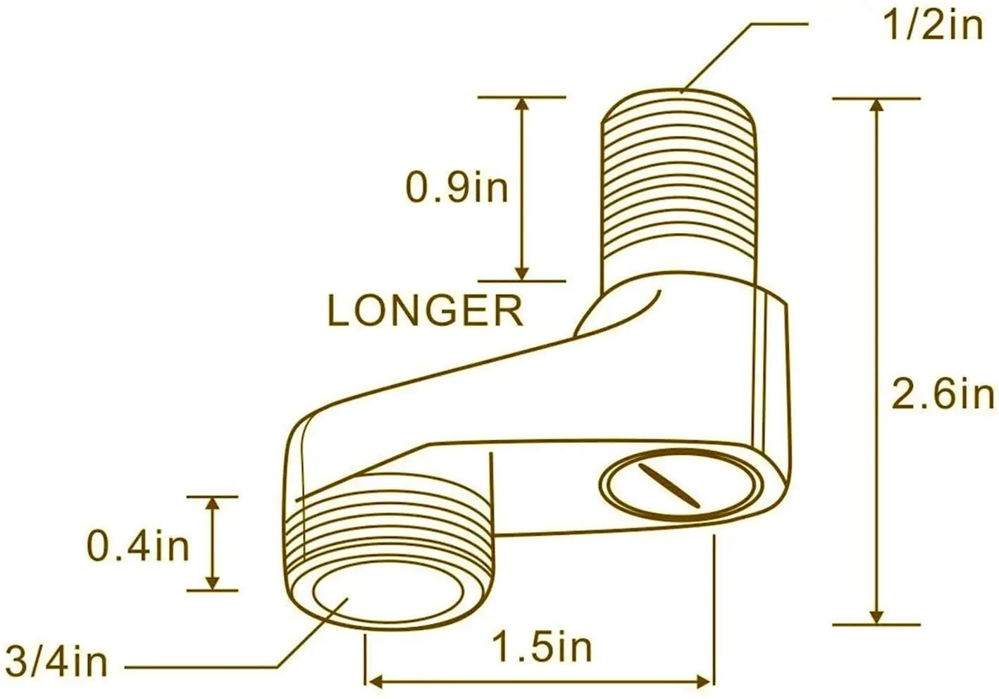 IMPEU 3-3/8 Inch Wall Mount Adapter Clawfoot Tub Bathtub Faucet Adjustable Swing Arms Eccentric Screw Antique Brass 2 Pack