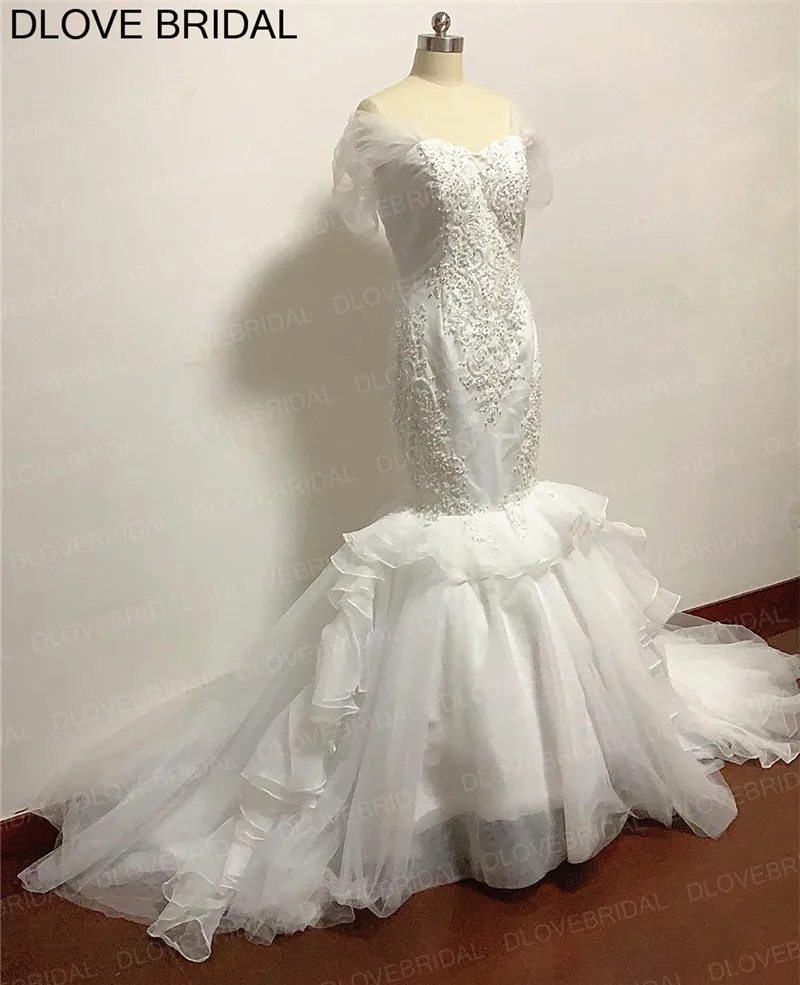 Свадебное платье с открытыми плечами, свадебное платье Vestido De Noiva, высококачественные платья с изящными ручными бисером, реальные фотографии