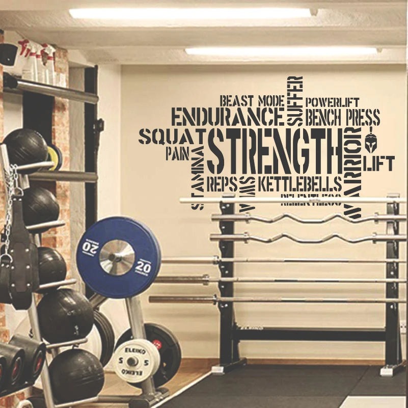 Pain Strength Fitness Gym Motivational Inspire Quote Window Wall Decal Sticker 