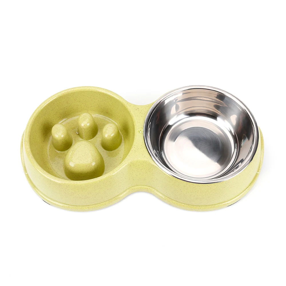 yellow Миски из нержавеющей стали для домашних животных, кошек и собак, миски для питья домашних животных, противоскользящие миски для собак, кошек, миски для воды, инструменты для питья домашних животных на открытом воздухе - Цвет: yellow